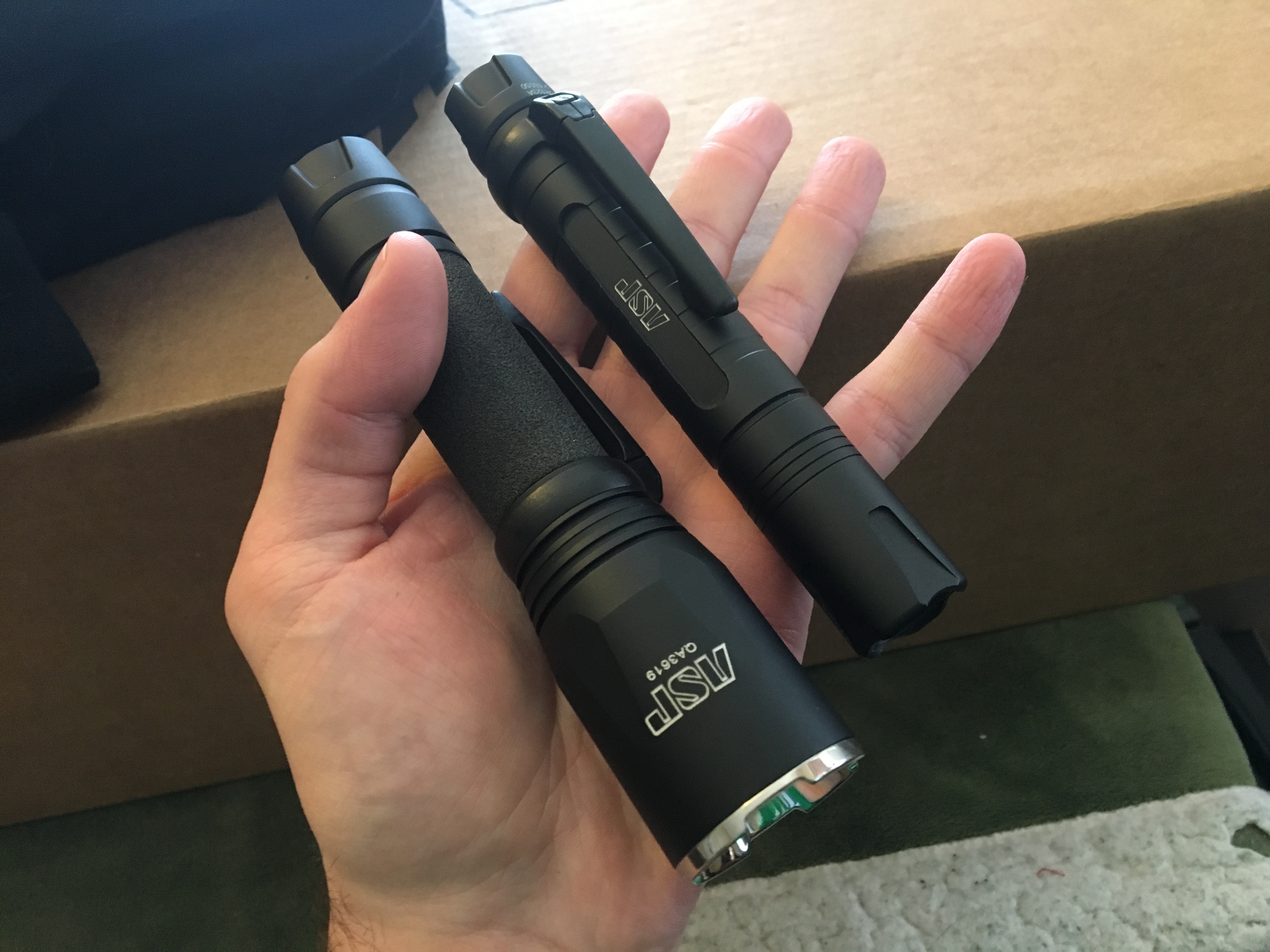 ASP Turbo and Tungsten handheld fliashlight