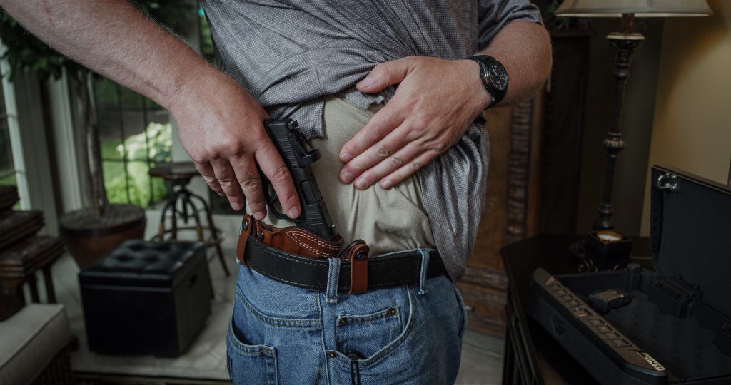 Hellcat in an IWB concealable holster Springfield