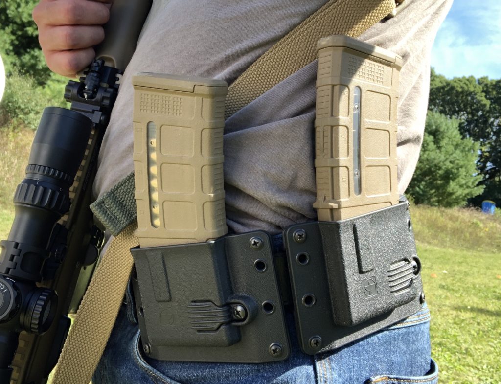 two rifle magazines in raven concealment copia carriers. You don't need an equipment heavy set up to train or be ready.
