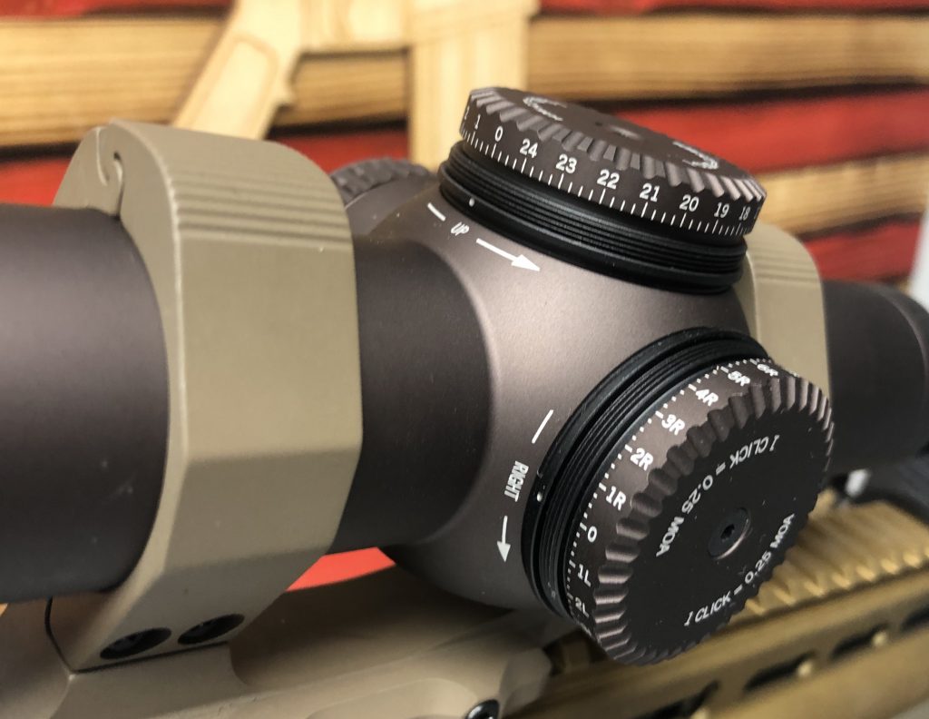 Vortex Razor HD Gen III turrets marked in .25 MOA