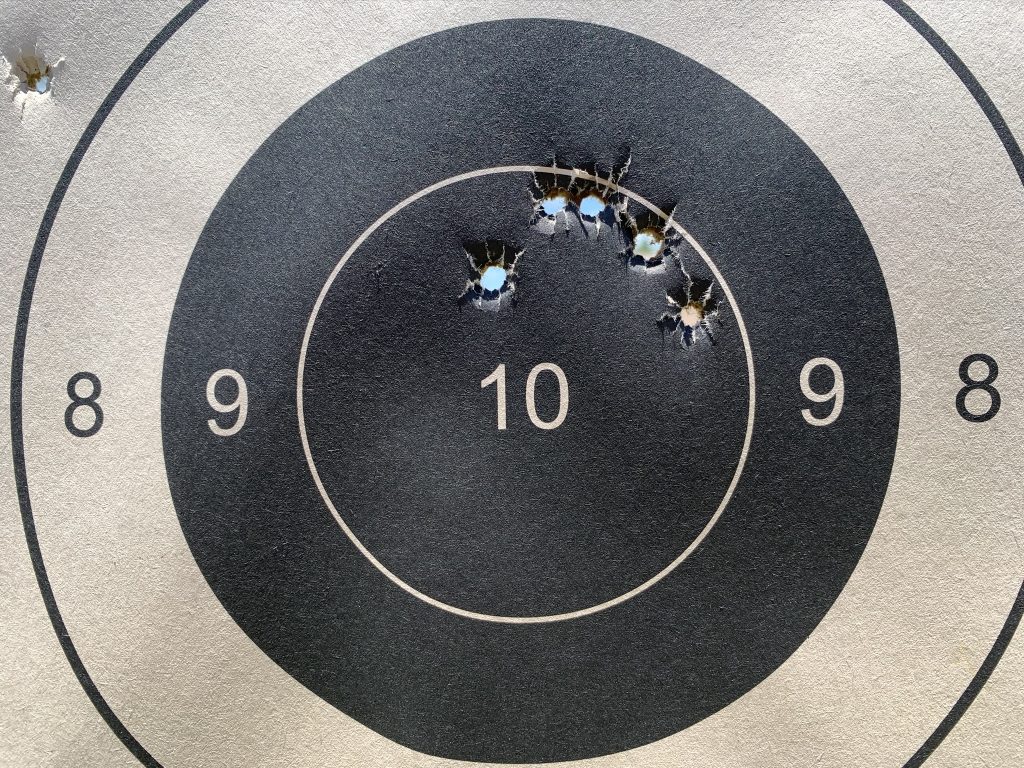 Taurus G3c 5 shot group at 15 yards