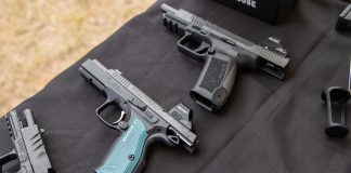 CZ Shadow 2 3-gun pistol on a table