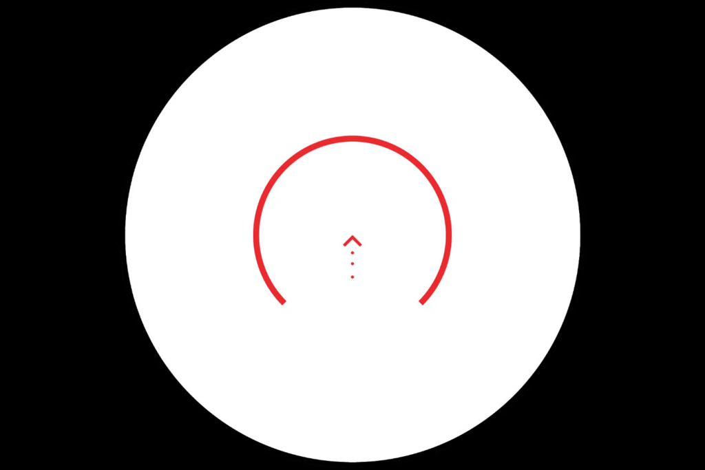 ACSS CQB Reticle Chevron, circle, and ranging dots