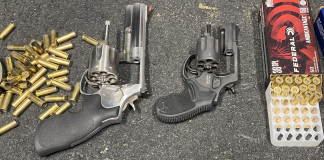 .38 Special casings along with revolvers Smith and Wesson