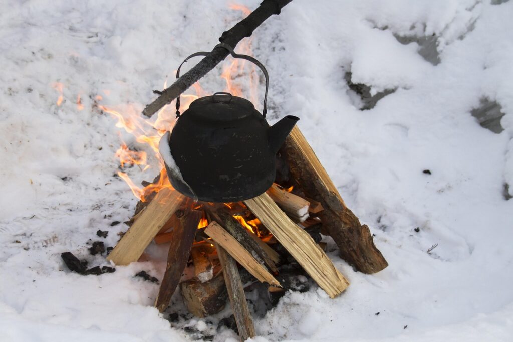 Off-grid food prep - campfire