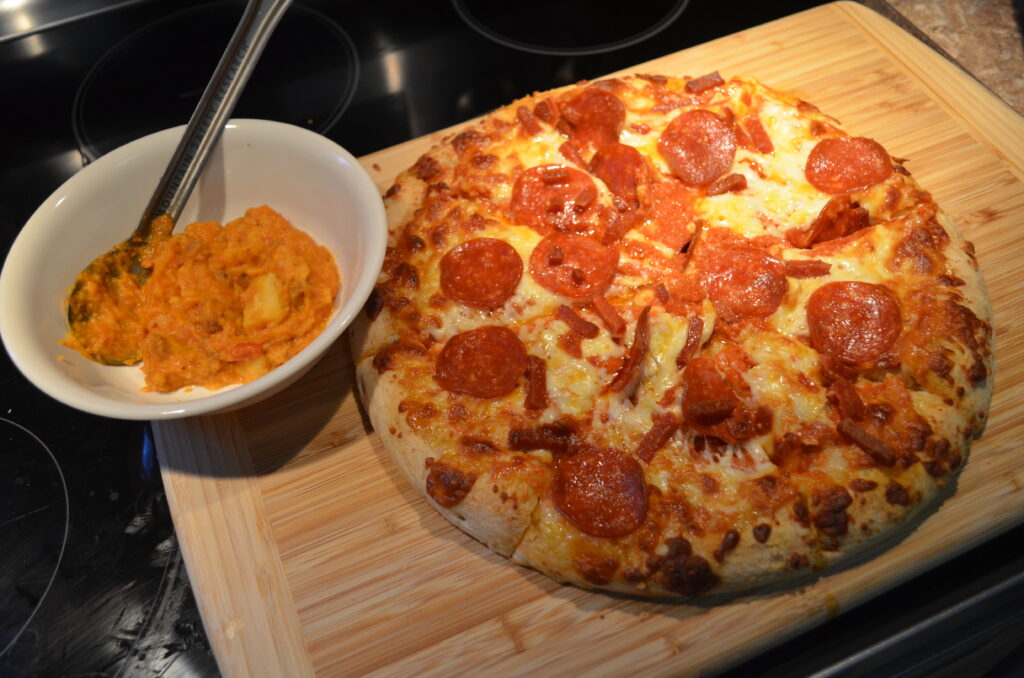 Mountain House Pizza Bowl with regular pizza