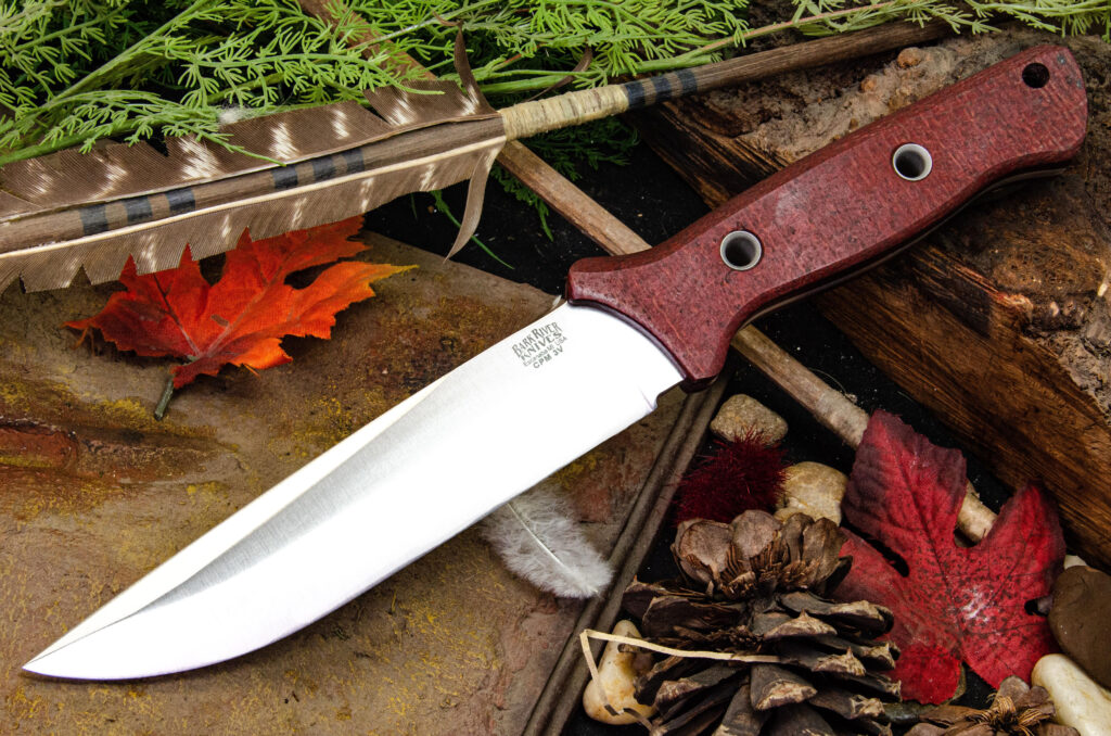 Gen 2 Bravo-6 in crimson burlap micarta.